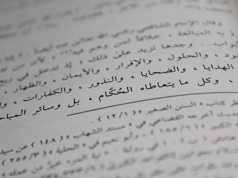 A close-up of a printed page of a classical Arabic book